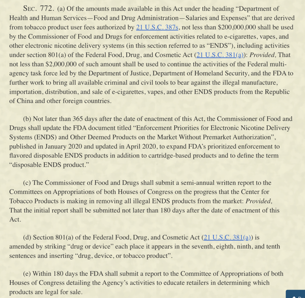 Section 772 of of HR 5371 - Regulatory Trends