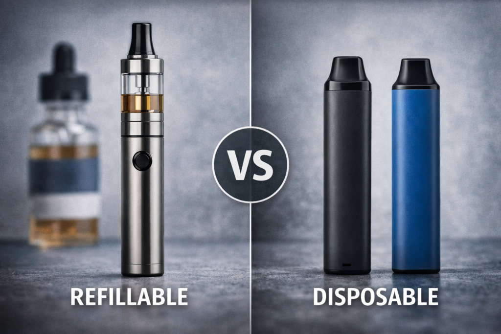 nicotine vape pen - refillable versus disposable